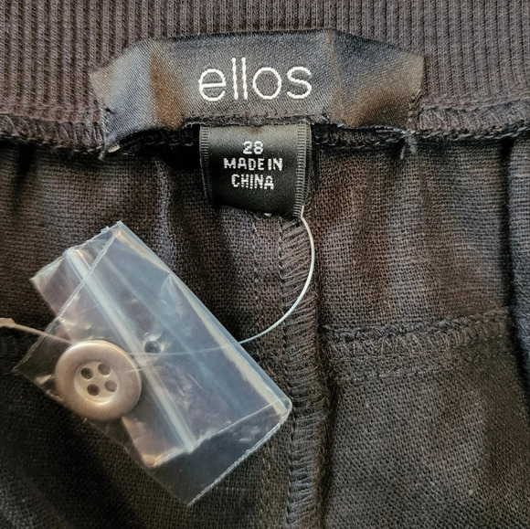 Ellos Linen Blend Stretch Waist Black Crop Cargo Pant Plus Size 28 4X New NWOTS - Picture 6 of 15